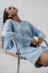 V Neck Long Sleeve Relaxed Sweater