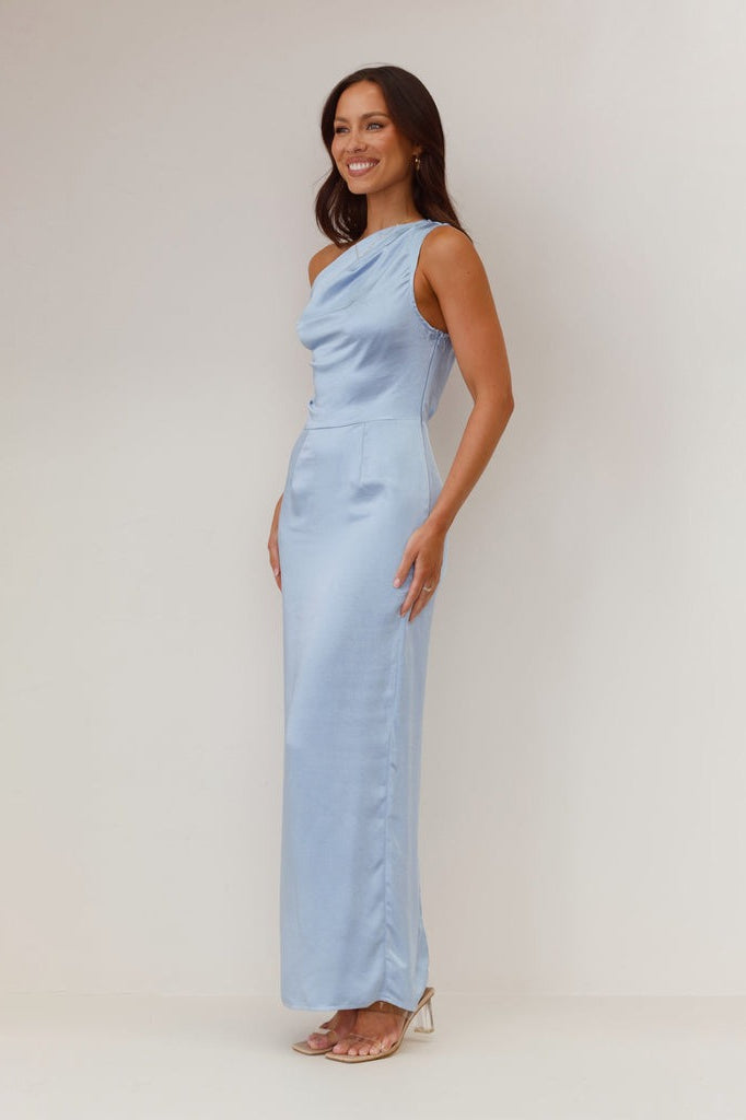 Solid Sleeveless Asymmetric Formal Dress