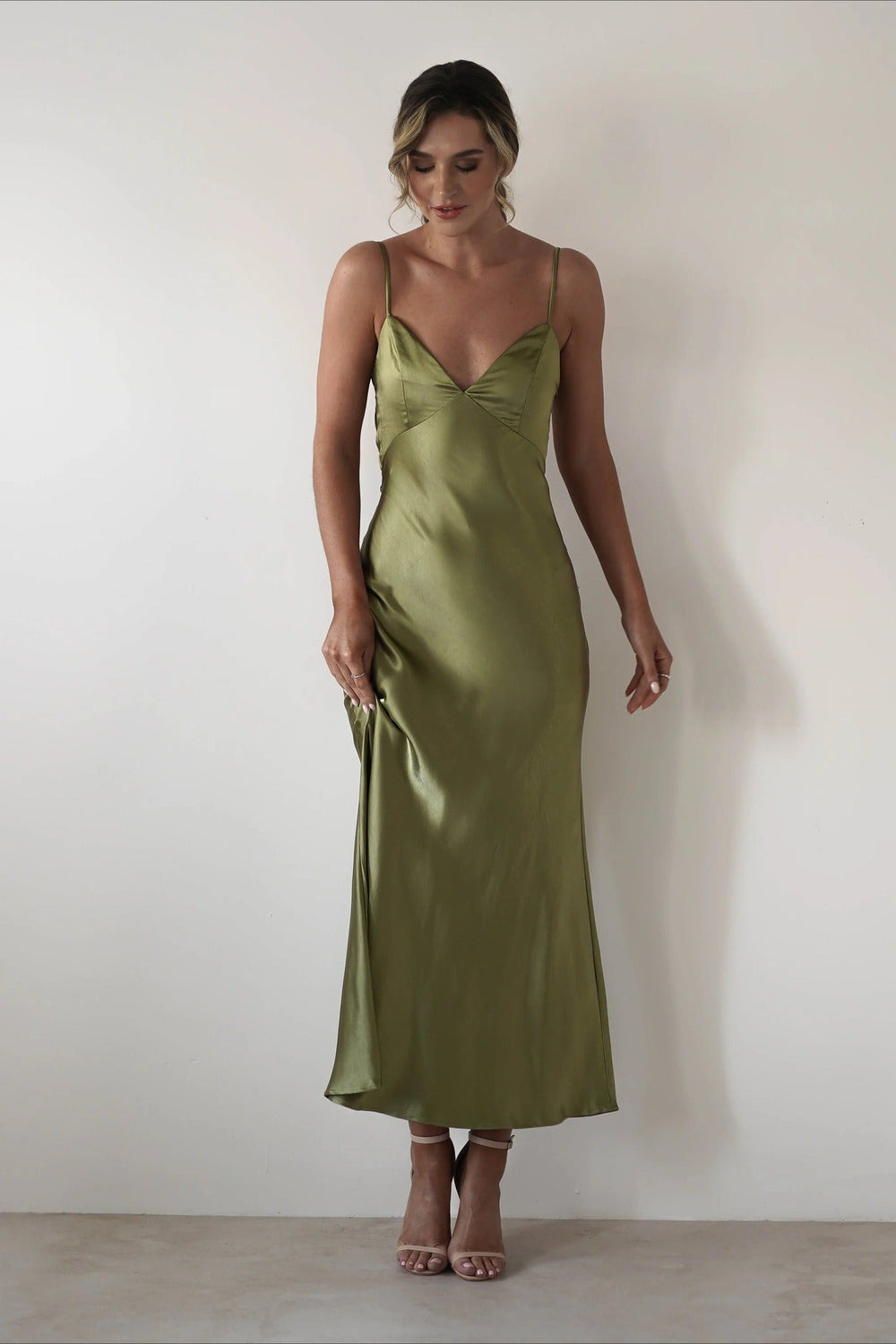 Satin Backless Tie Party Dress
