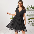 JuliaFashion - Short Sleeve Lace Chiffon Bohemian Sundress