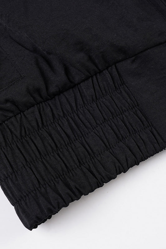 Ruched Waist Biker Jacket