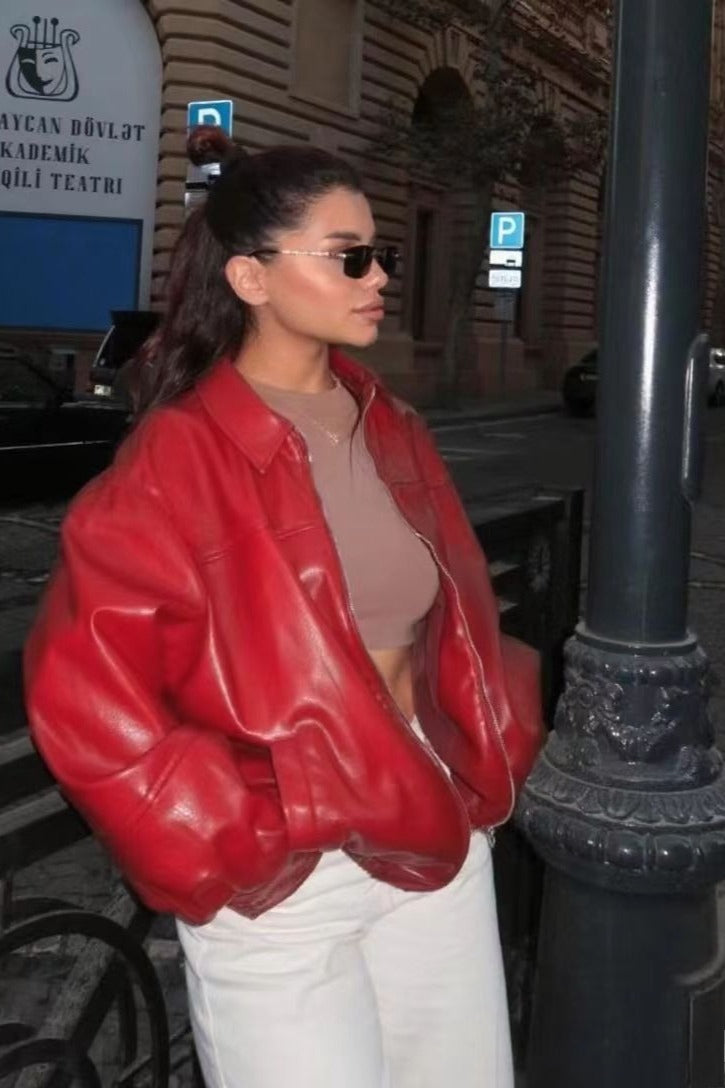 Solid Color Aviation Style Jacket