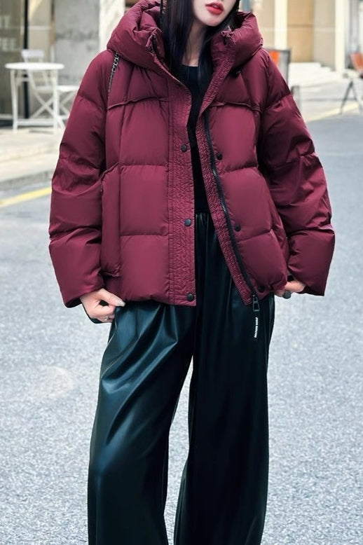 Cropped Oversized Duck Fill Puffer Jacket