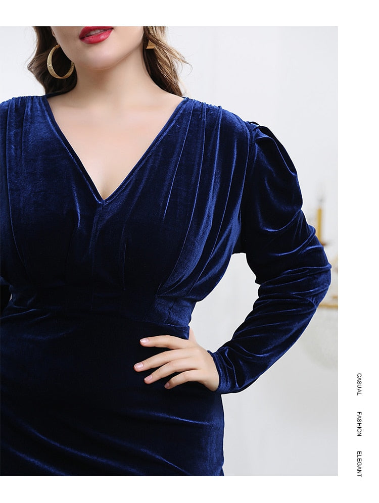 JuliaFashion - 2024 Solid V-Neck Rear Split Office Lady Dress