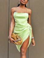 JuliaFashion - 2024 Spaghetti Strap Sexy Solid Bandage Dresses