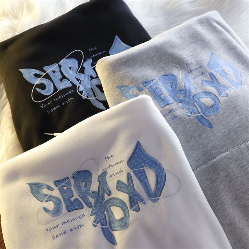 JuliaFashion - 2024 Simple Letters Versatile Premium Design Hooded Pullover