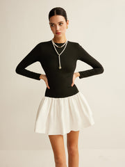 Two Tone Panel Slim Dress Dresses