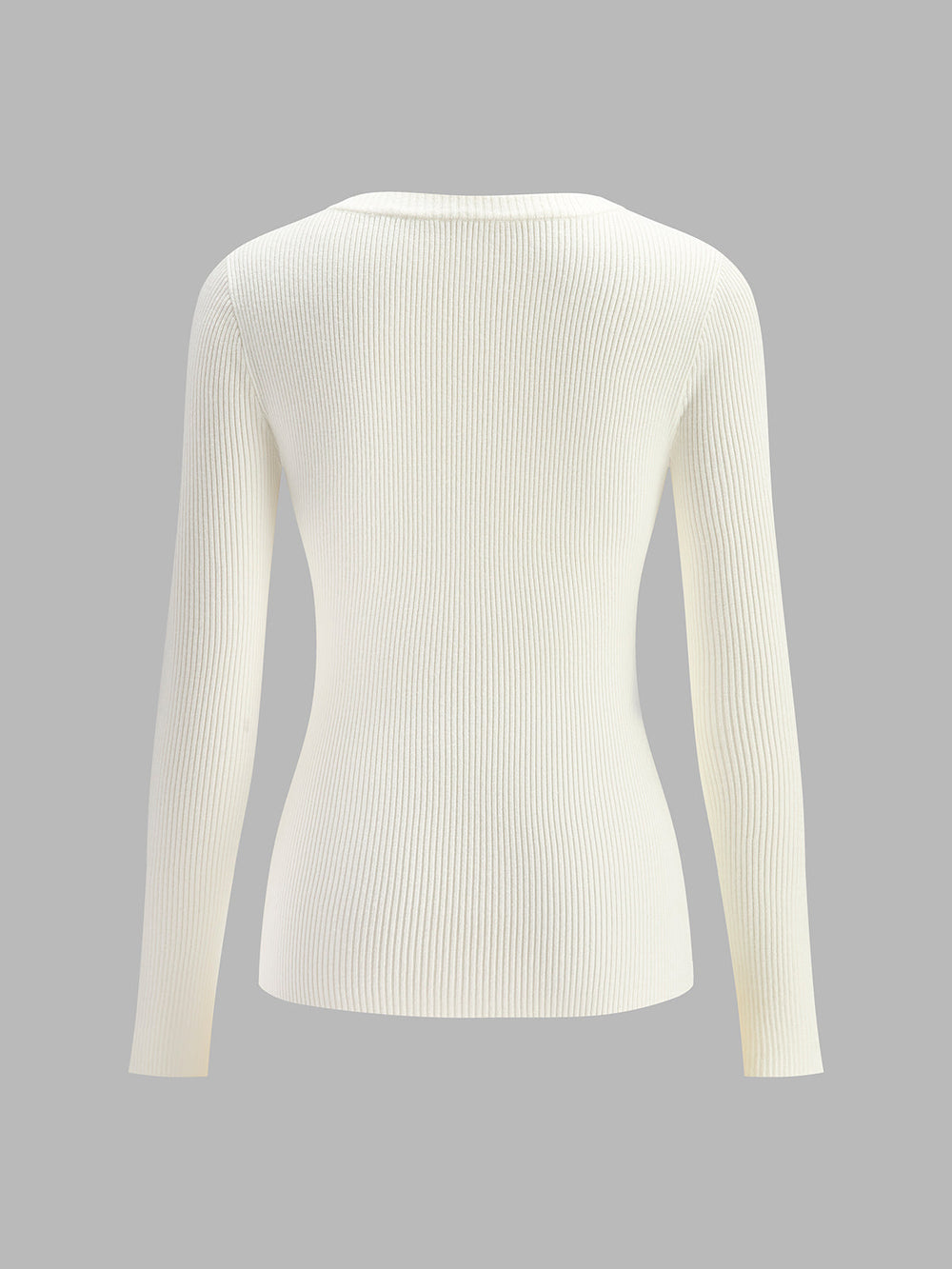 Plain Asymmetrical Breasted Sweater Sweaters