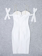 JuliaFashion - 2024 Sexy Shell Pearl Spaghetti Strap Bodycon Dresses