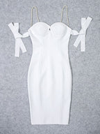 JuliaFashion - 2024 Sexy Shell Pearl Spaghetti Strap Bodycon Dresses