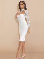 JuliaFashion-Lace Bandage Bodycon Elegant Dress