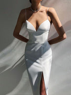 JuliaFashion - 2024 V-Neck Spaghetti Strap Club Celebrity Runway Party Dresses