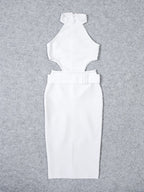 JuliaFashion-Hollow Out Bodycon Vestido Club Celebrity Party Halter Dresses