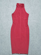JuliaFashion - 2024 Turtleneck Sleeveless Party Celebrity Bandage Dress