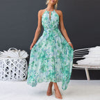 JuliaFashion - Sexy V-Neck Floral Backless Maxi Dress