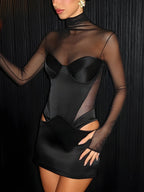 Baddie Cut Out Sheer Mini Dress