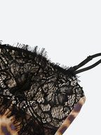 Baddie Leopard Lace Mini Dress