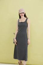 Basic Casual Button Up Midi Dress