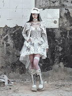 Original Lolita Trailing Gothic Suspender Niche Dress Punk Light Vintage Madhouse Print Dress