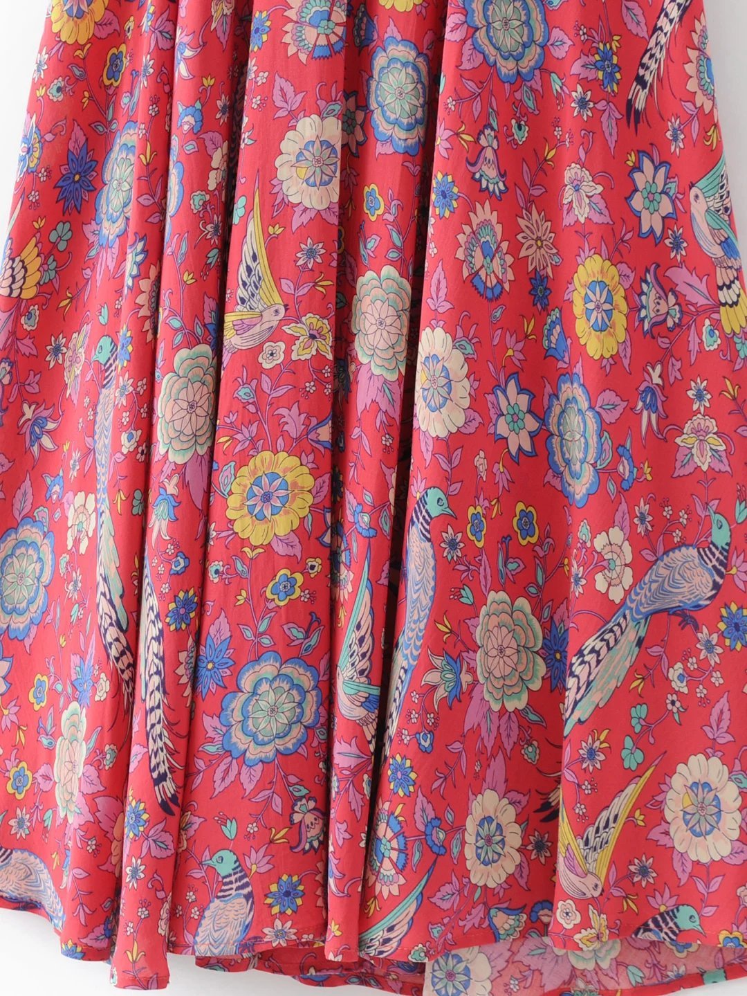 JuliaFashion-Boho Vibes Floral Print Plunging Neck Maxi Dress