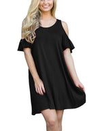 JuliaFashion - Run Away With Me Cold Shoulder Mini Dress