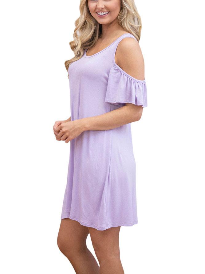 JuliaFashion - Run Away With Me Cold Shoulder Mini Dress