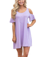 JuliaFashion - Run Away With Me Cold Shoulder Mini Dress