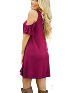 JuliaFashion - Run Away With Me Cold Shoulder Mini Dress