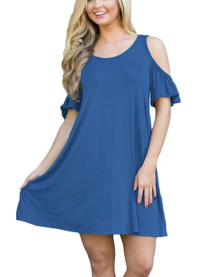 JuliaFashion - Run Away With Me Cold Shoulder Mini Dress