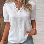 JuliaFashion-Elegant Vertical Stripe Blouses