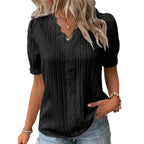 JuliaFashion-Elegant Vertical Stripe Blouses