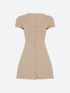 Button Up Knitted Mini Dress