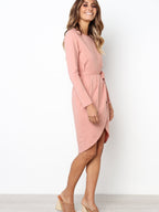 JuliaFashion-Cocktail Hour Boat Neck High-Low Dress