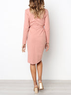 JuliaFashion-Cocktail Hour Boat Neck High-Low Dress