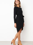 JuliaFashion-Cocktail Hour Boat Neck High-Low Dress
