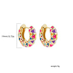 JuliaFashion - 2024 Vintage Gold Color Enamel Hoop Earring