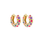 JuliaFashion - 2024 Vintage Gold Color Enamel Hoop Earring