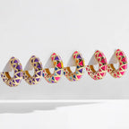 JuliaFashion - 2024 Vintage Gold Color Enamel Hoop Earring