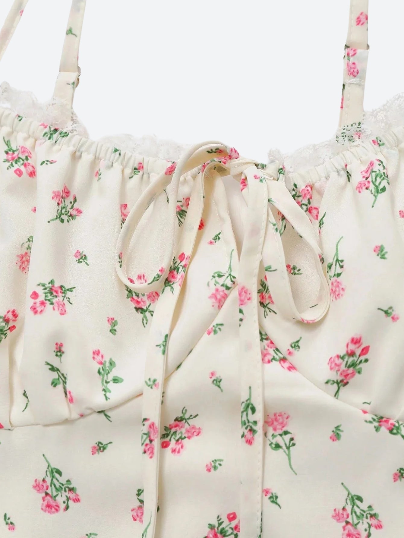 Cottagecore Floral Ruched Mini Dress