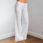 JuliaFashion - 2024Simple Drawstring Summer Straight Trousers
