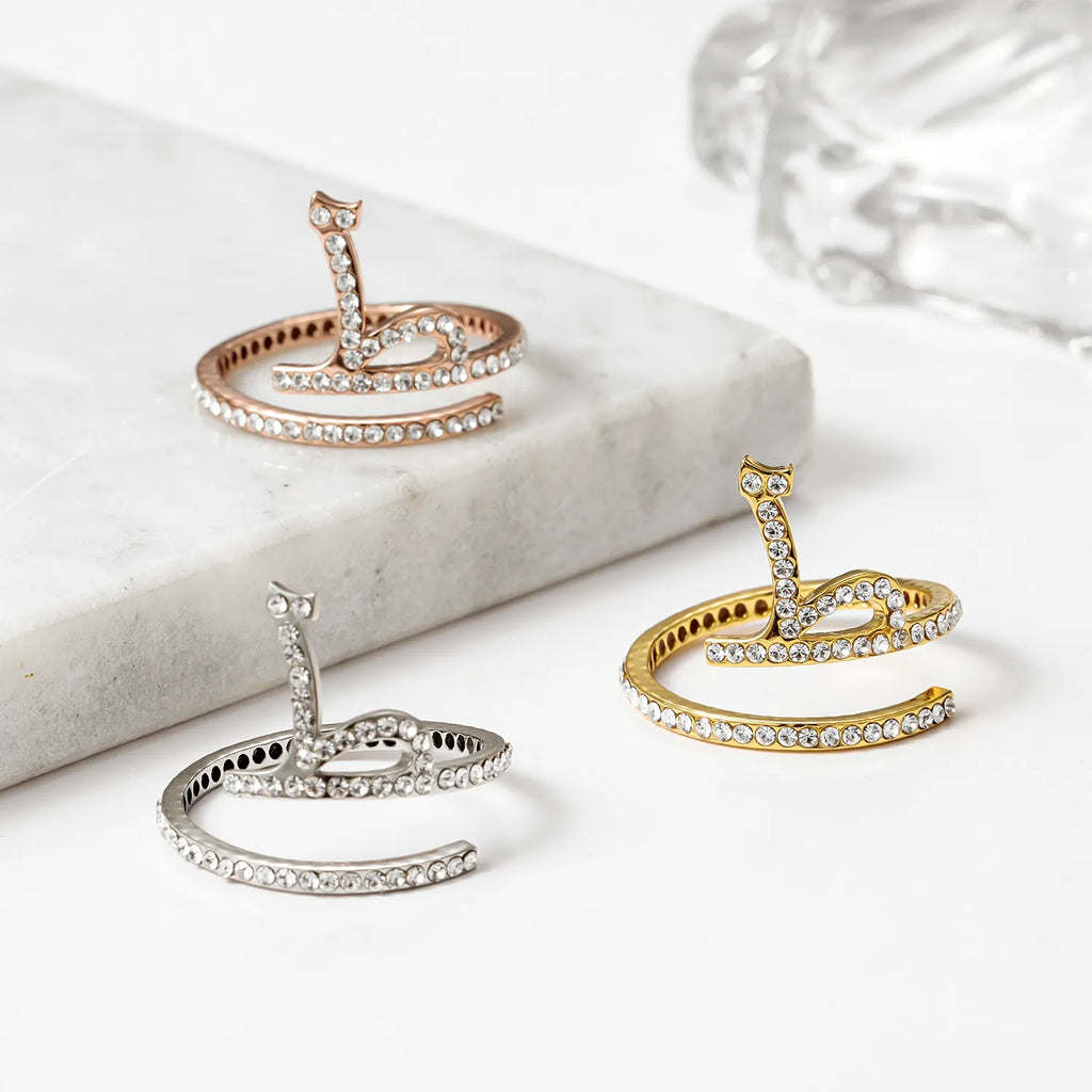 JuliaFashion-Handmade Dainty Gold Plated Crystal Ring