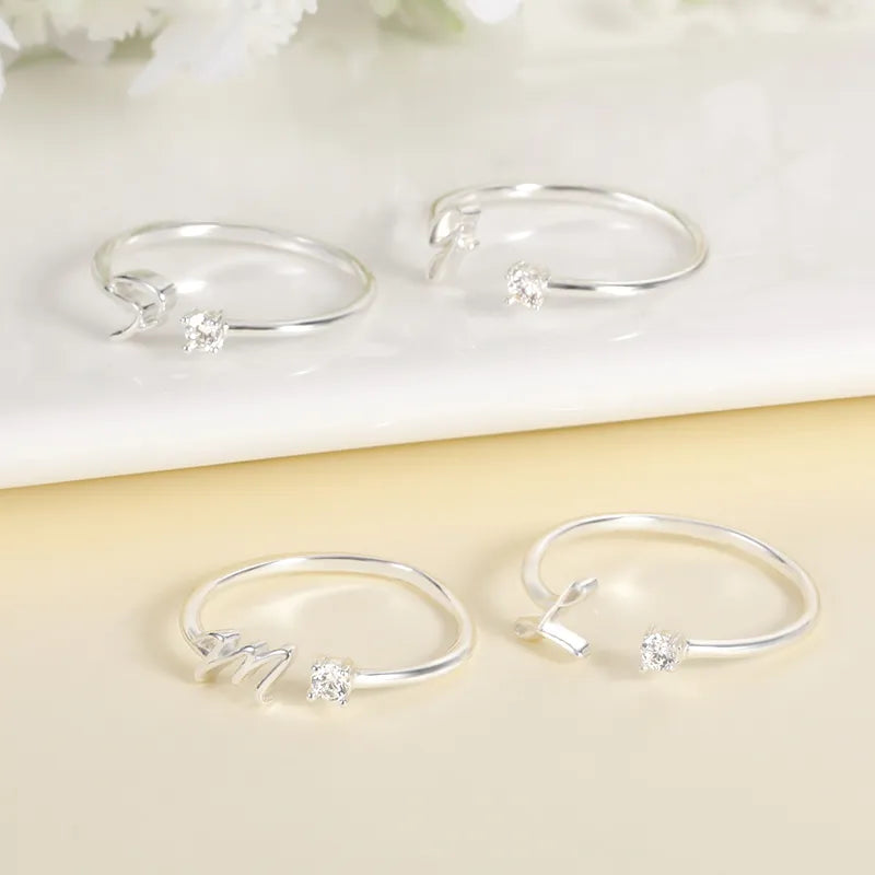 JuliaFashion-Adjustable Stainless Steel Initial Name Ring