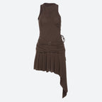 Cyberpunk Ruched Asymmetric Mini Dress