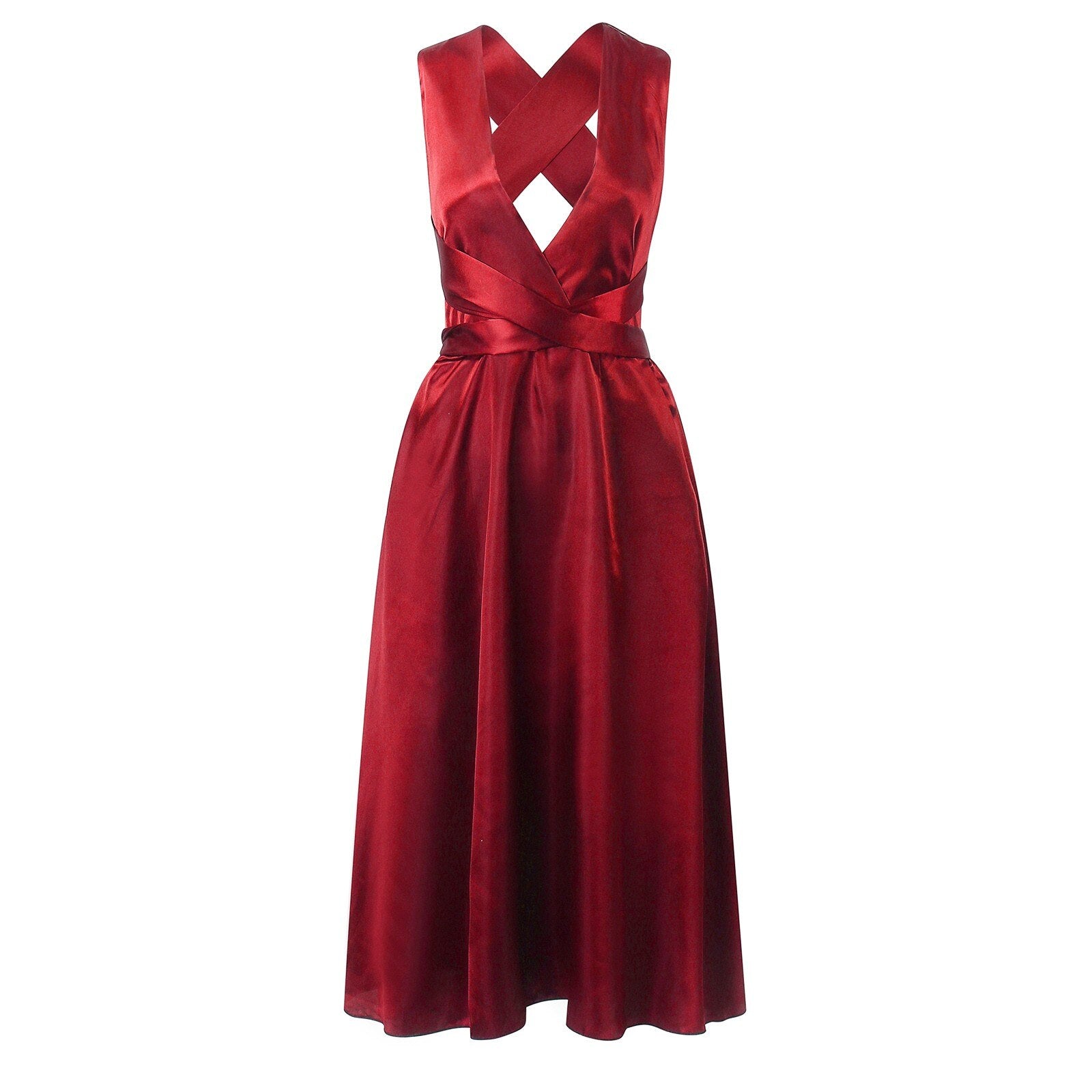 JuliaFashion-Deep V-Neck Split Streetwear Vestido