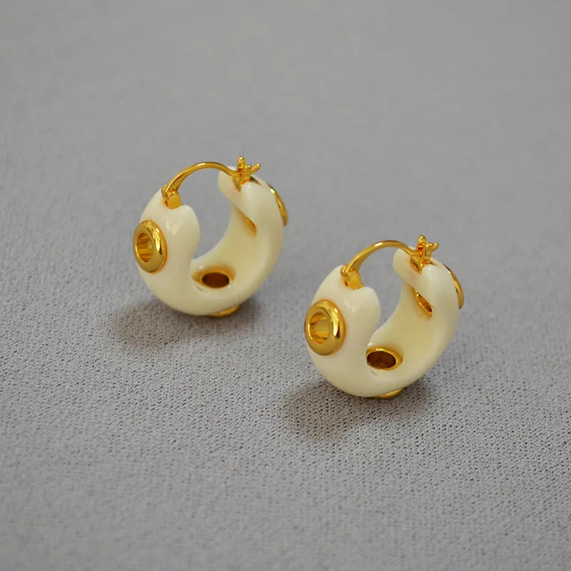 JuliaFashion-Elegant Hollow Acrylic Hoop Earrings