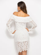JuliaFashion-Dream Girl Off-The-Shoulder Lace Dress