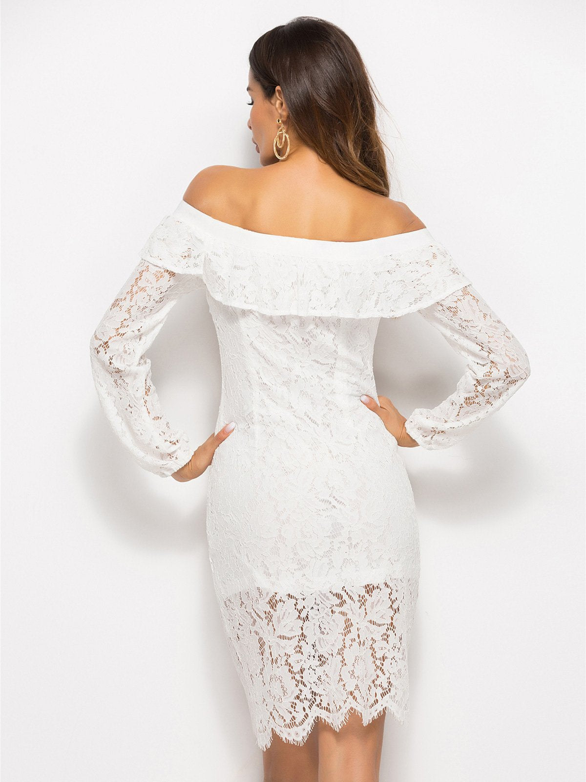 JuliaFashion-Dream Girl Off-The-Shoulder Lace Dress