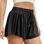 JuliaFashion - Quick-Drying Elastic Waist Yoga Cycling Shorts