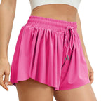 JuliaFashion - Quick-Drying Elastic Waist Yoga Cycling Shorts