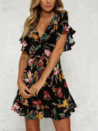 JuliaFashion-All Wrapped Up Floral Mini Dress